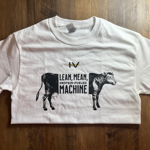 White Lean-Mean Protein Fuelled Machine T-Shirt - Image 3